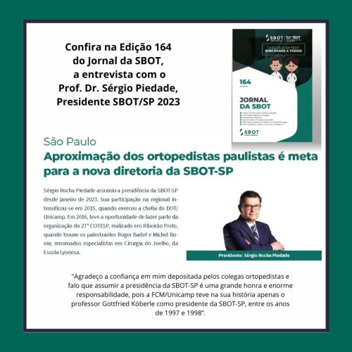 Prof. Dr. Sergio Piedade Presidente SBOTSP 2023 1